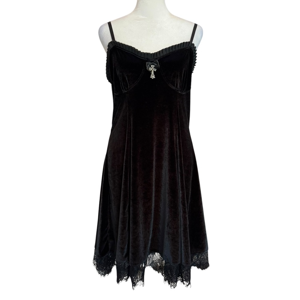 Topmelon Dress Size 2XL Black Sleeveless Plus Size Cross Bow Sexy Lace Party